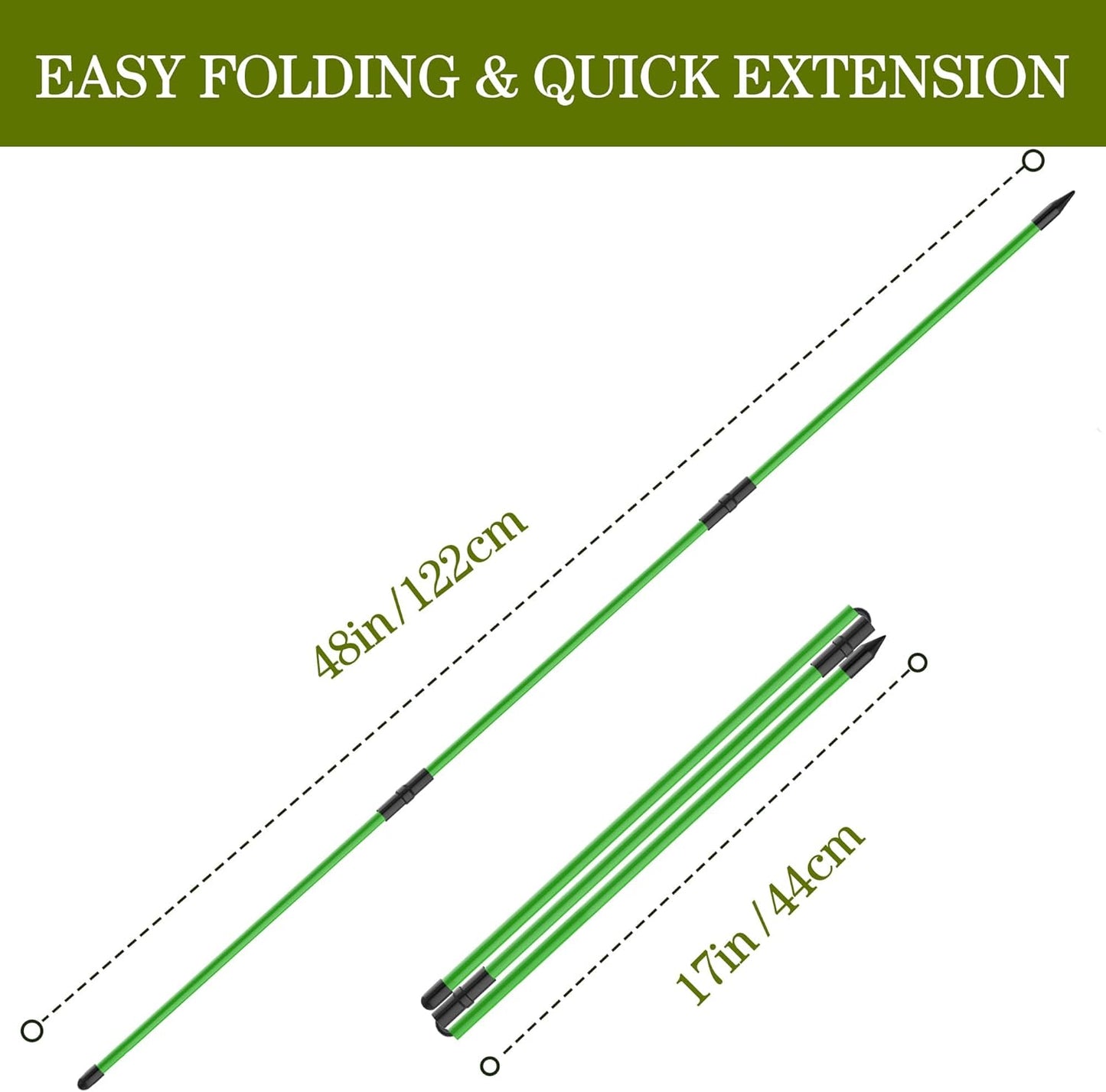 Golf Alignment Sticks 2 Pack,Upgraded 48" Collapsible Alignment Stick Golf Training Aid for Aiming, Putting, Swing Trainer, Golf Training Sticks with Clear Tube Case