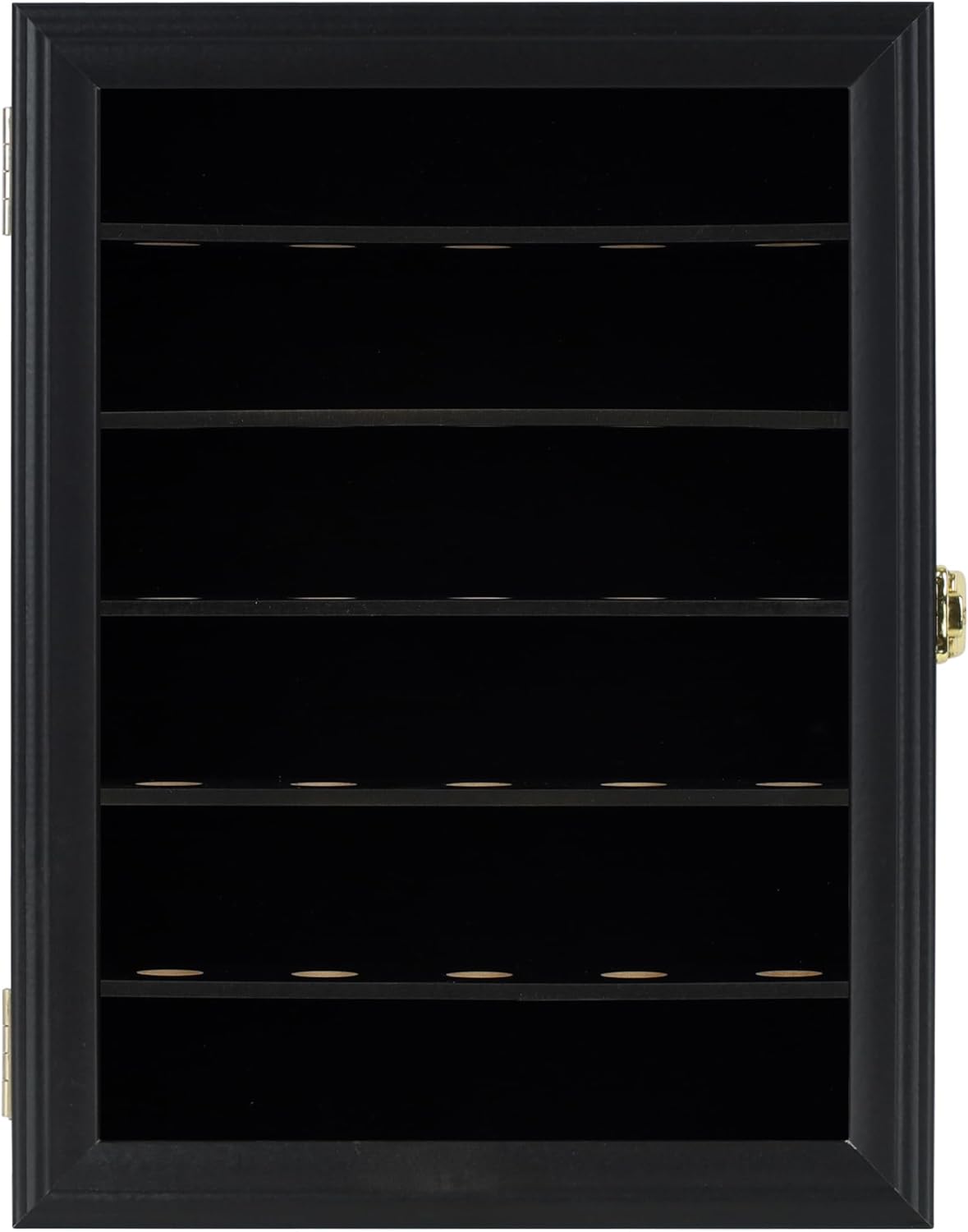 Golf Ball Display Case for 30 Golf Balls, Display Cabinet Great Golfer Memorabilia Gift for Golf Enthusiasts, for Hole-in-1 Display, Wall Mount with Lockable Door Black