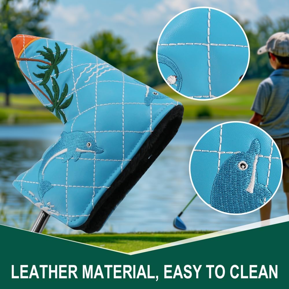 Golf Head Covers Blade Putter Cover Headcover Magnetic Closure Embroidered Fit for Most Brands Scotty Cameron Odyssey Blade Taylormade Ping ect.