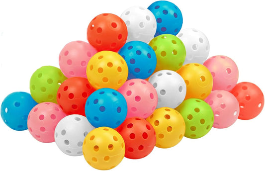 THIODOON Practice Golf Balls Limited Flight Golf Balls 40mm Hollow Plastic Golf Training Balls Colored Airflow Golf Balls for Swing Practice Driving Range Home Use Indoor