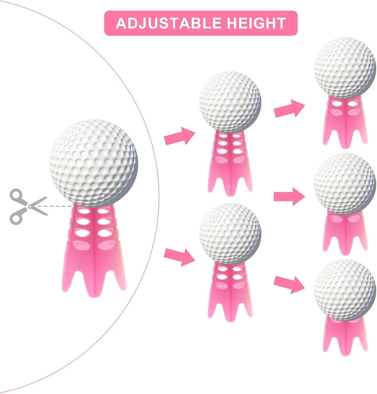 Golf Simulator Tees, Plastic Indoor Golf Mat Tees Practice Turf and Driving Range Winter Golf Tees (18 Pcs)