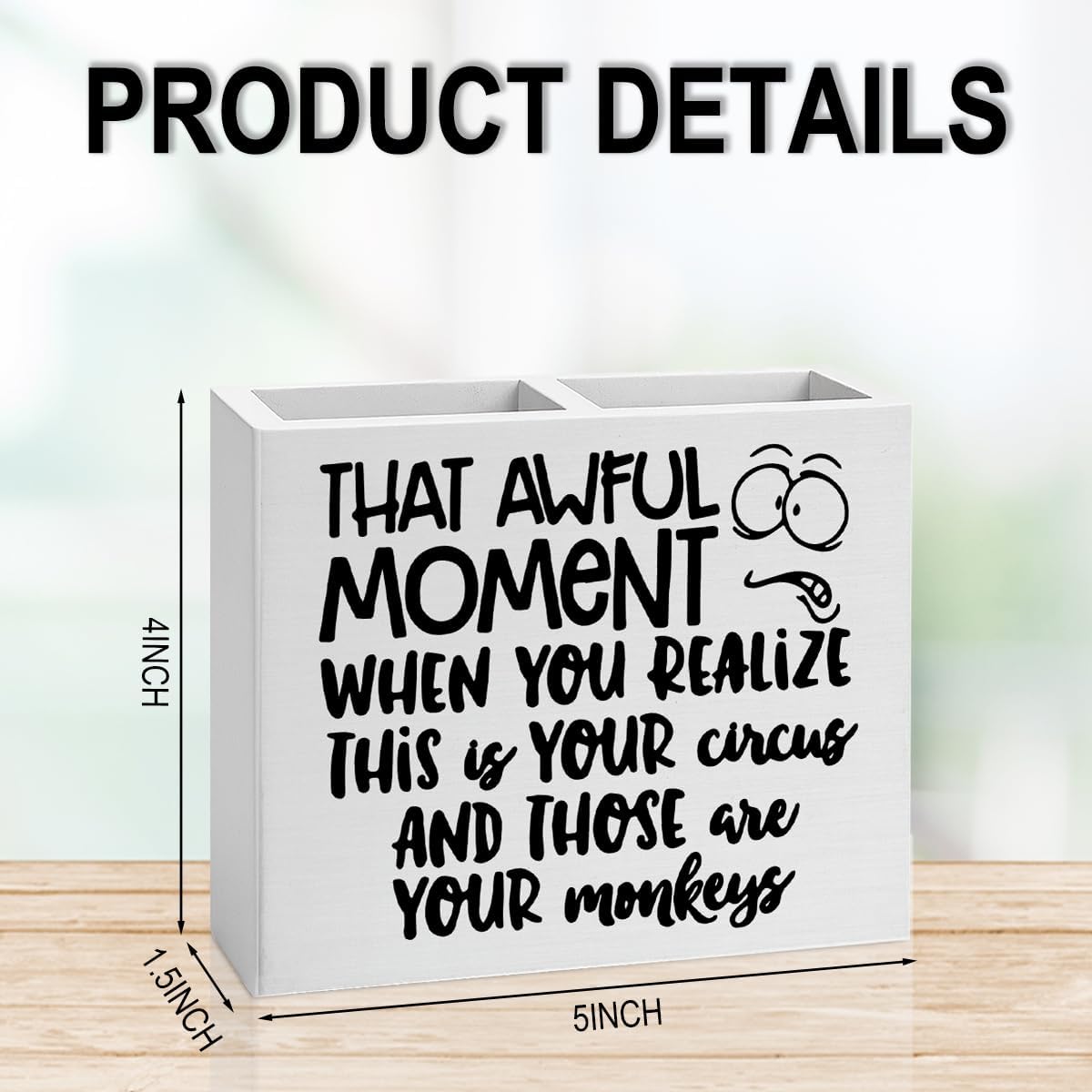 Bosses Day Gifts for Women Men Manager Funny Office Decor for Women Wooden Pencil Holder National Boss Day Decorations Gifts for Supervisor Leader HR Men Manager Coworker Office Desk Decor A 01