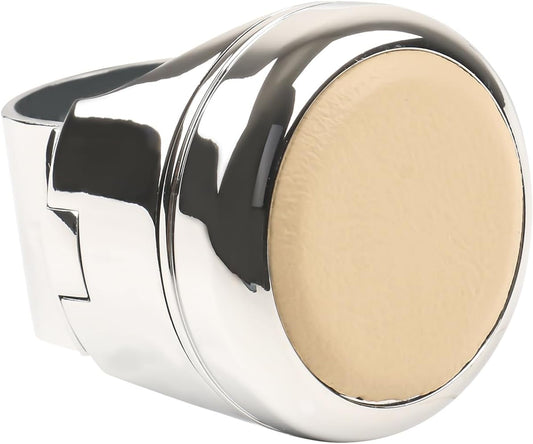 Hoffen Steering Wheel Spinner Sport Maneuvering Knob Cow Leather Cover Swivel Suicide Knob Universal Fit for Cars, Trucks, Boats (Beige)
