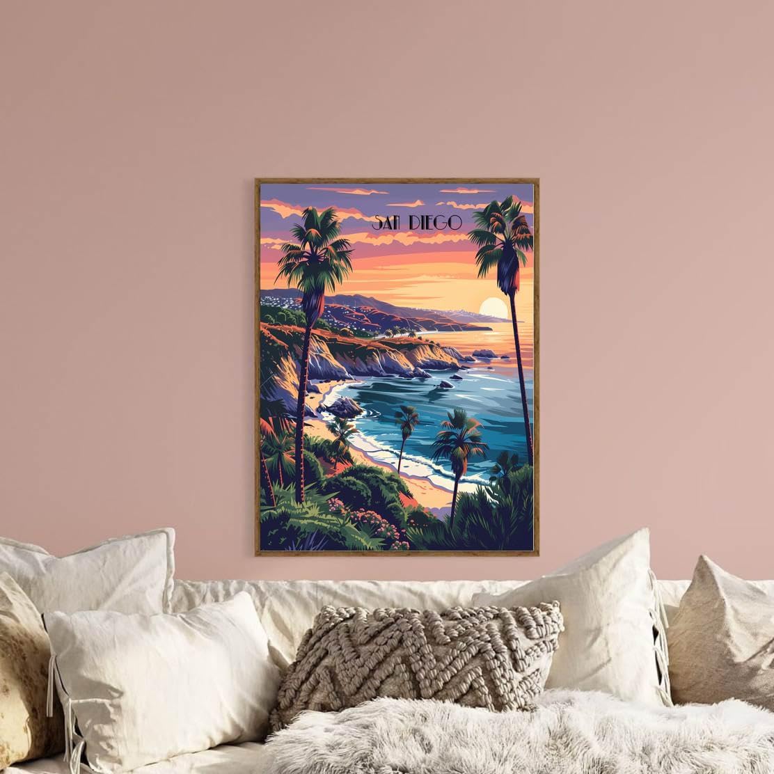 Turnip Designs 8X10 Unframed San Diego California Retro City Urban Landscape Art Print Poster Illustration Home Decor RC018