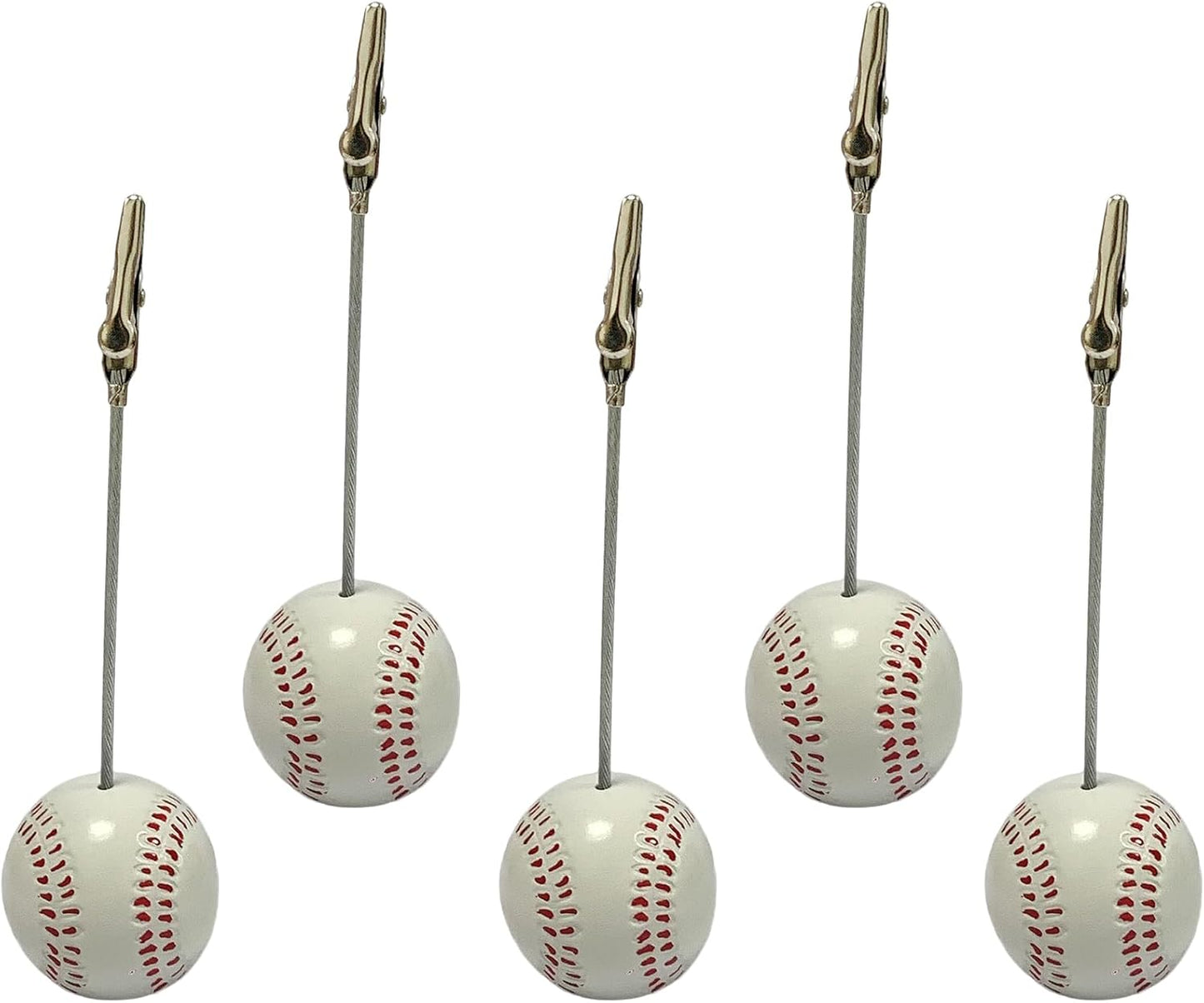Xiaoyztan Baseball Clip for Table, Place Card Stand Holder, 5 Inch Height Memo Clip, Number Card Holder, Name Card Table Stand Decorations for Home Office Desk Sports Party Wedding Ceremony, 5 Pcs