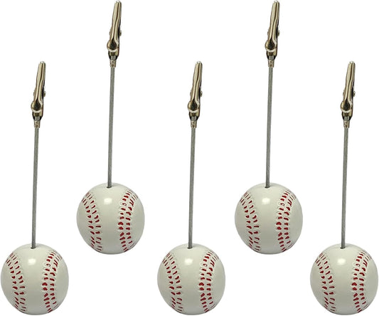 Xiaoyztan Baseball Clip for Table, Place Card Stand Holder, 5 Inch Height Memo Clip, Number Card Holder, Name Card Table Stand Decorations for Home Office Desk Sports Party Wedding Ceremony, 5 Pcs