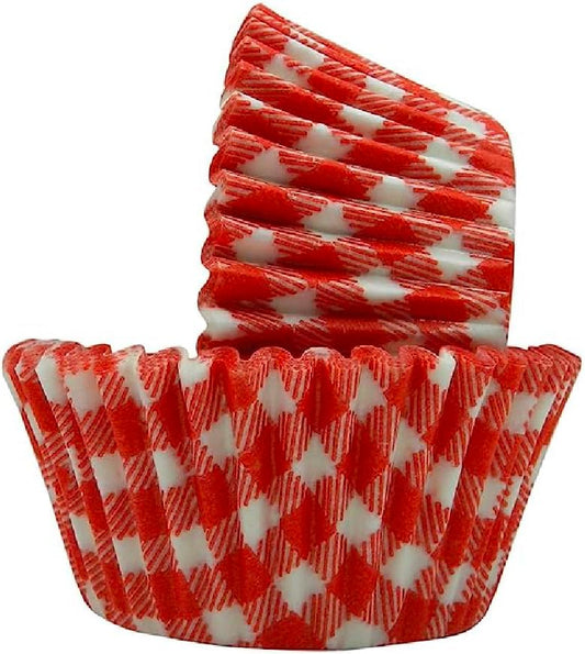Regency Wraps Greaseproof Professional Grade Baking Cups, Pack of 40, Standard Liners, Red Gingham, for Cupcakes, Muffins, Candy, Non Stick