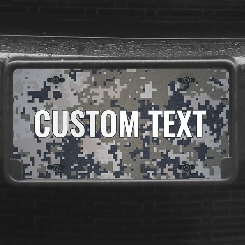Unique Vanity License Plates | 16 Individual Designs | 3 Sizes (Automobile, Golf Cart, Motorcycle/Bike) | Made in U.S.A. | Custom Car Tags (Digital Camo, Motorcycle/Bike (6" x 3"))