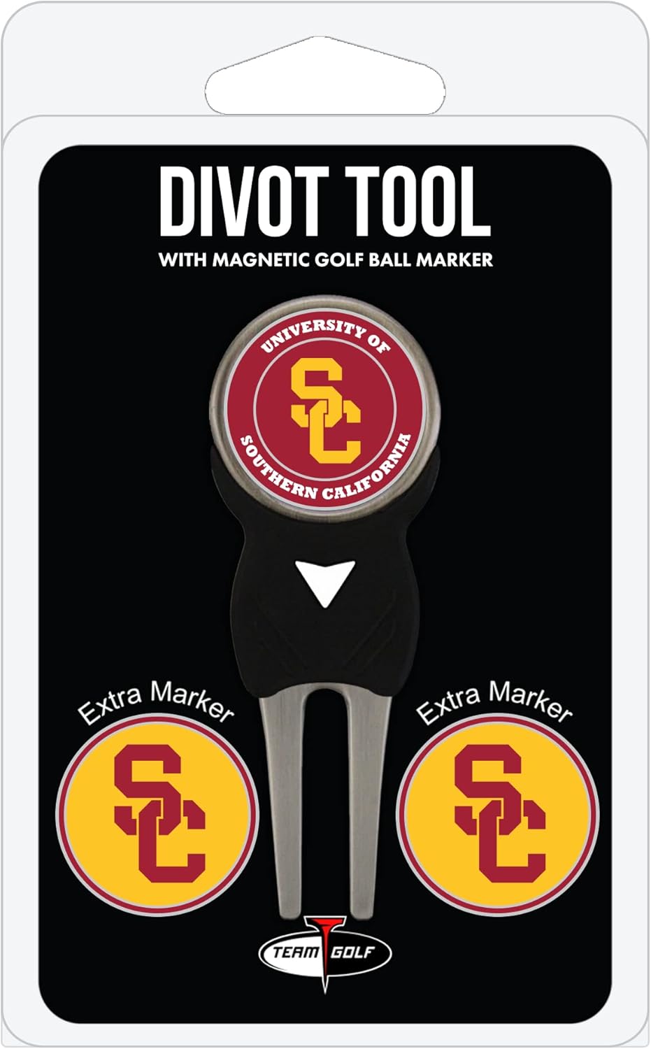 Team Golf NCAA Divot Tool with 3 Golf Ball Markers Pack, Markers are Removable Magnetic Double-Sided Enamel