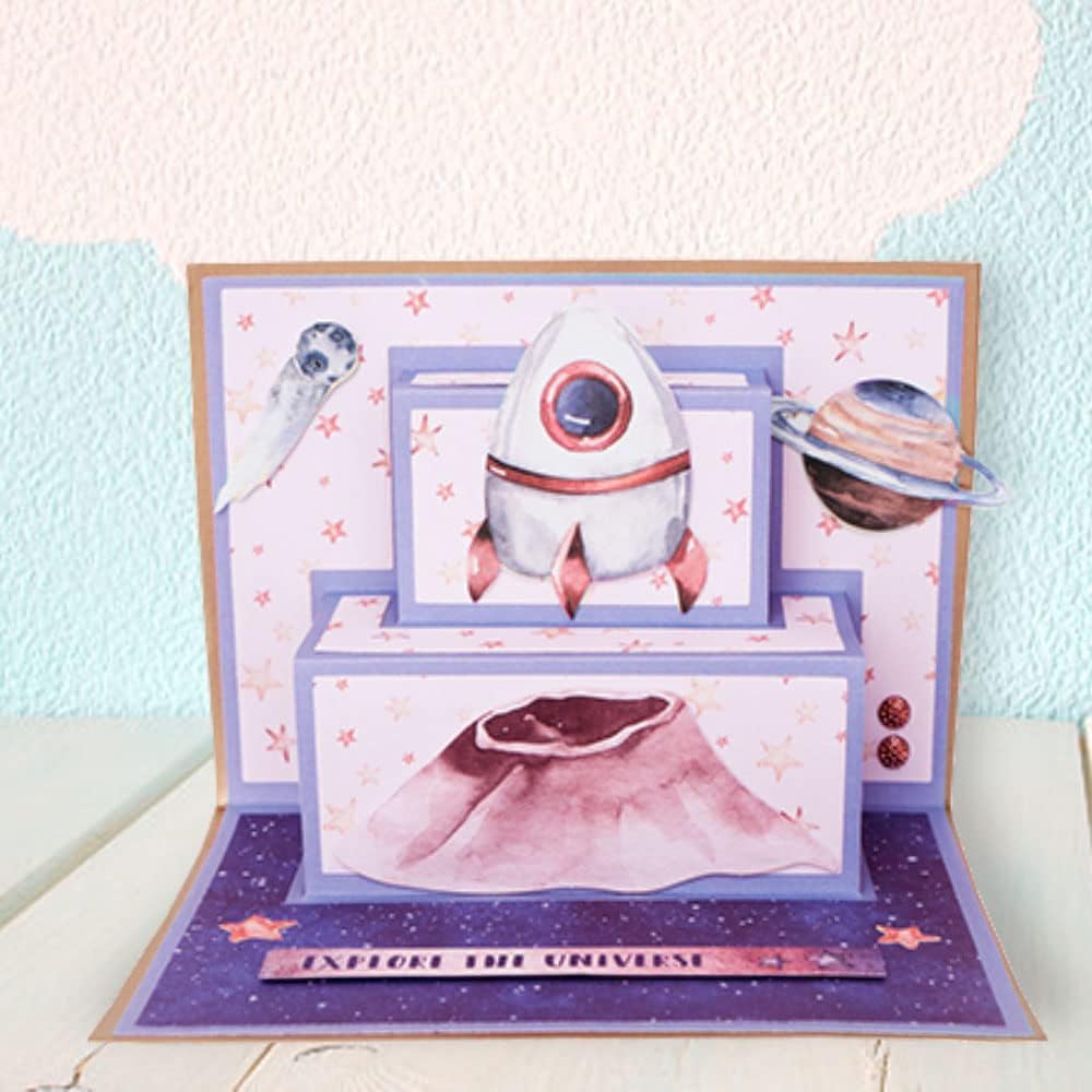 3D Theater Card Shape Die Cuts for Card Making, Rectangular Shaped Gift Card Cutting Dies Sets 3-D Box Dies Stencils Embossing Template for Scrapbooking DIY Cards Album Crafts Supplies