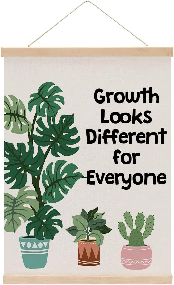 Inspirational Poster Hanger, Therapy Office Decor Growth Mindset Wall Decor Motivational Gifts Educational Posters Wall Art Wall Hanging Banner Classroom Toddler Room Bedroom Home Baby Room Decor