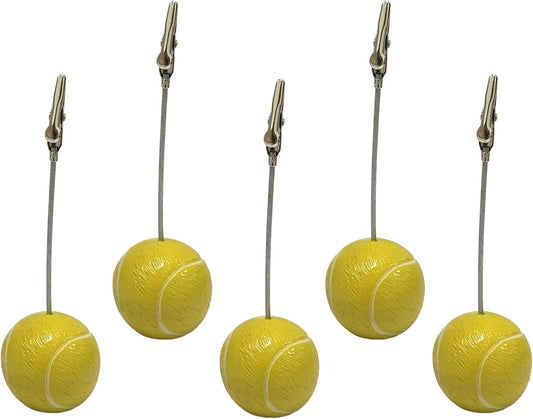 Xiaoyztan Tennis Clip for Table, Place Card Stand Holder, 5 Inch Height Memo Clip, Number Card Holder, Name Card Table Stand Decorations for Home Office Desk Sports Party Wedding Ceremony, 5 Pcs