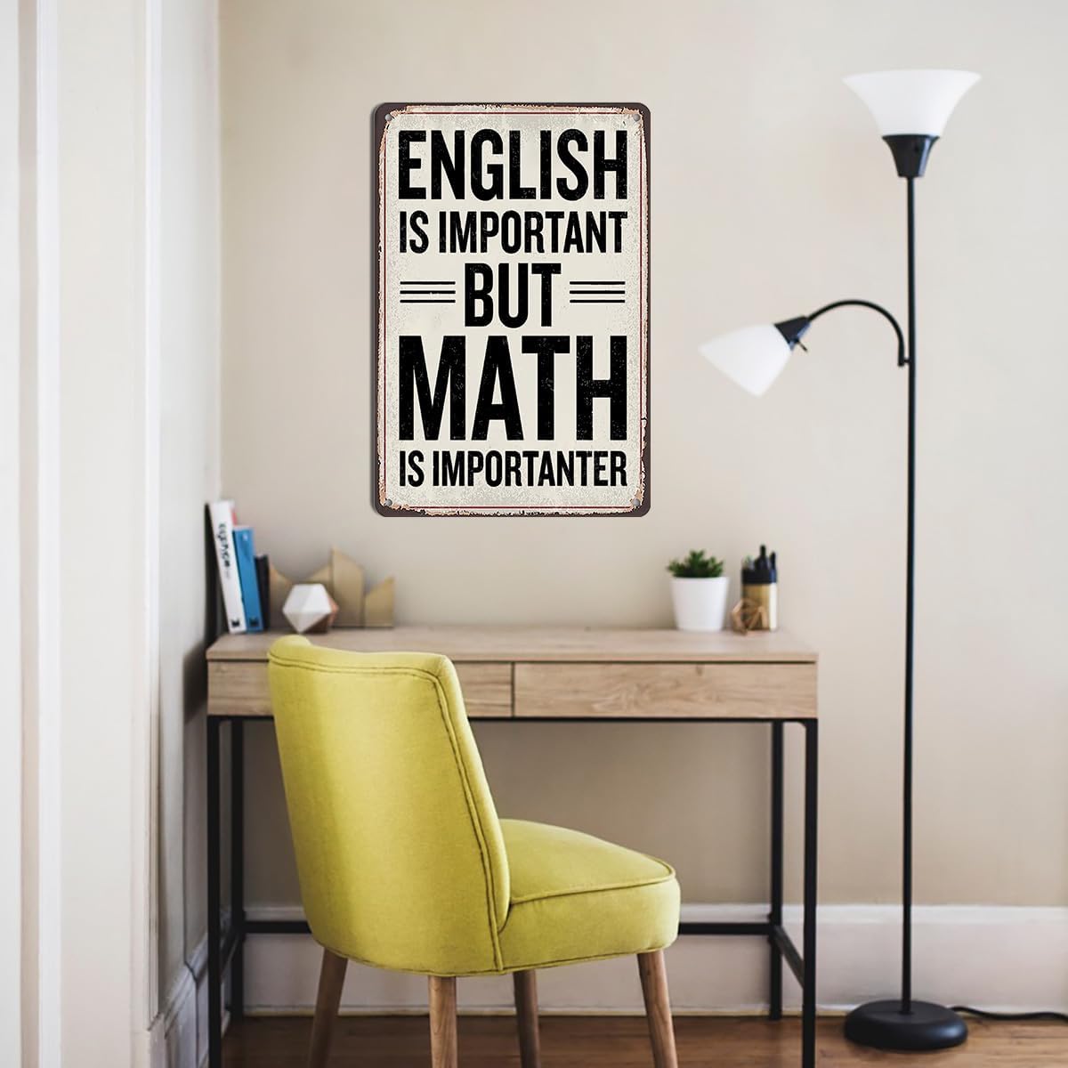 Funny Math Posters - Math Teacher Gift, Tin Sign Wall Art, Ideal Gifts for Math Teachers, Middle School & High School Classroom Decor, 8x12 Inch Metal Sign