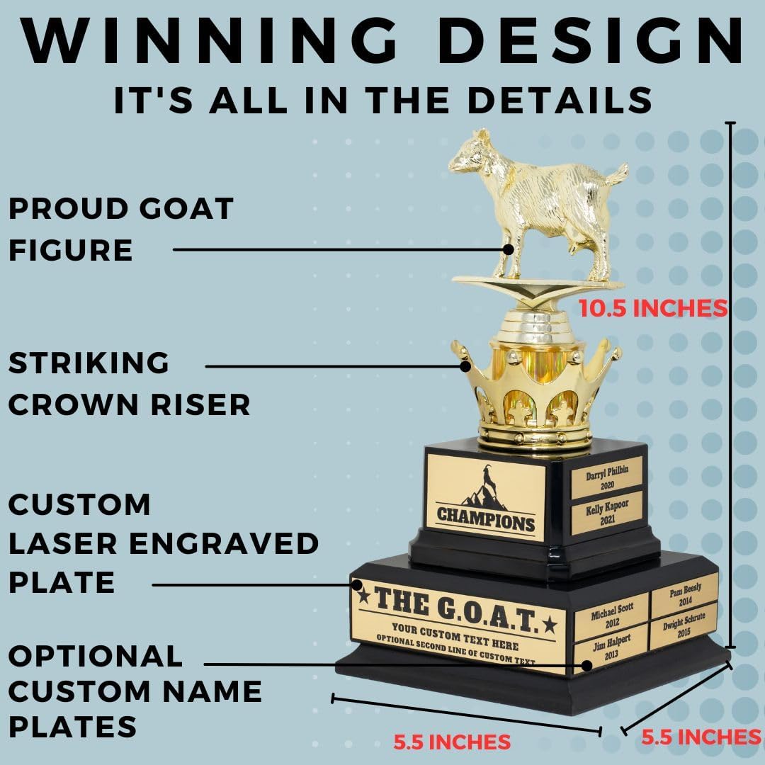 Large Goat Trophy-G.O.A.T.-Greatest of All Time Funny Trophy-Traveling Perpetual Award