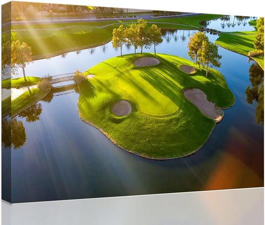 chenchenArt Arizona Golg Hole Wall Art Picture Golf Course Wall Decor for Bedroom Living Room Bathroom Home Decorations Golf Poster Canvas Prints Modern Artwork Framed Ready to Hang(12''H x 16''W)