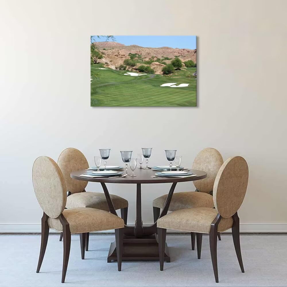 Canyons Golf Desert Wall Art for Living Room Bedroom Bathroom Hoem Decorations Golf Course Picture Poster Framed Artwork Canvas Prints Ready to Hang(18''H x 24''W)
