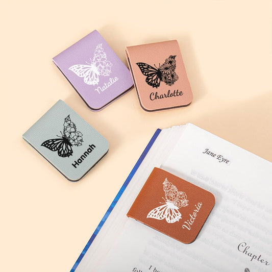 CALLIE Personalized Magnetic Bookmark Clip – Custom Name Reading Gifts for Book Lovers, Birthday Teacher's Day Christmas for Bookworm Gifts (Butterfly)