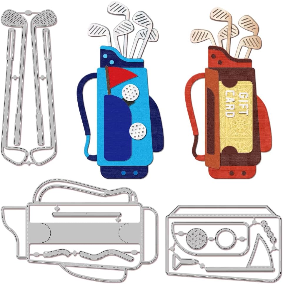 GLOBLELAND Golf Gift Card Holder Cutting Dies for Card Making Sport Golf Cut Die for DIY Scrapbooking Journal Embossing Paper Craft Decor