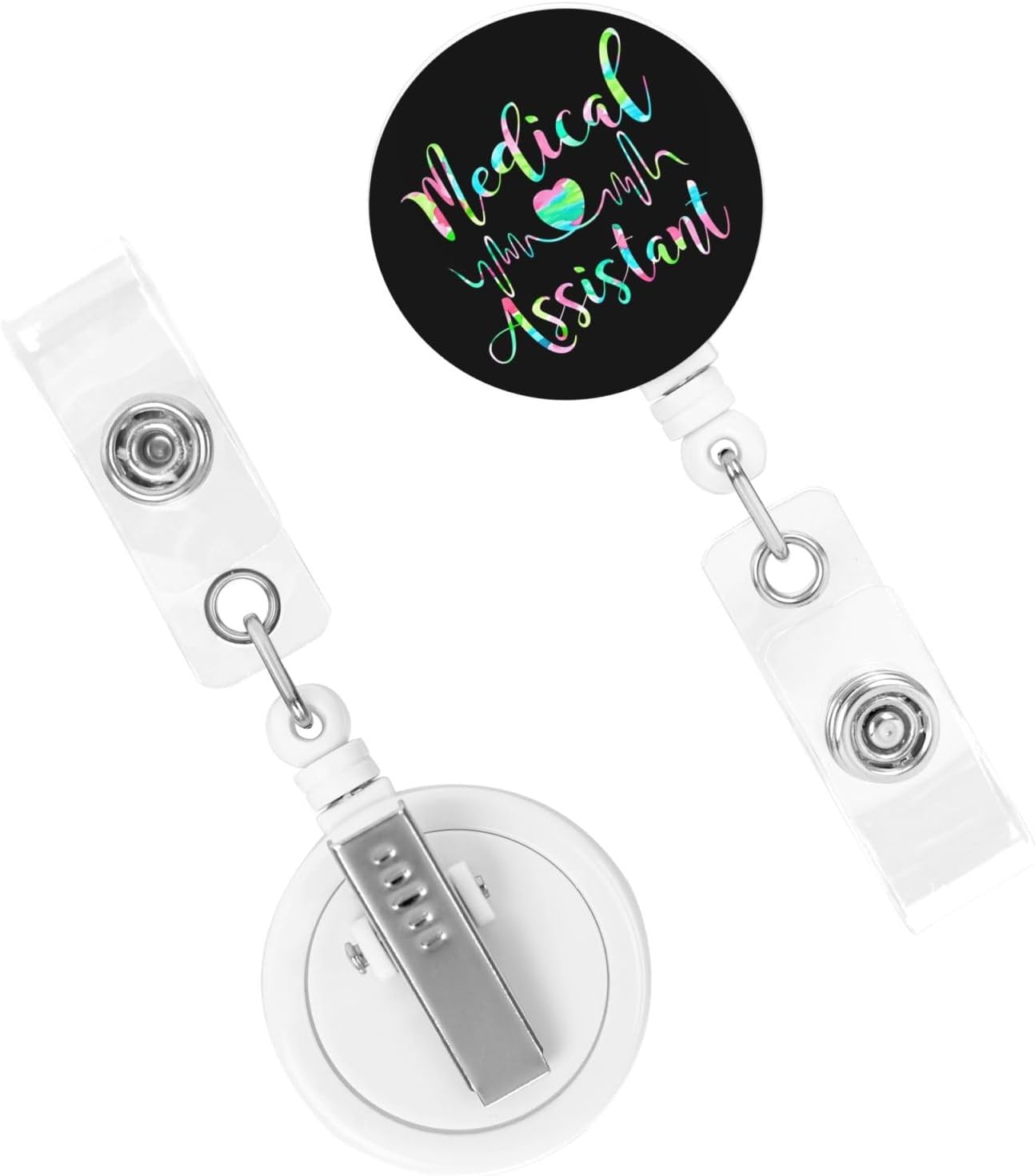Medical Assistant Badge Reels Retractable Badge Holder with Clip for Id Name Tag Office Worker Student Teacher Nurse Doctor