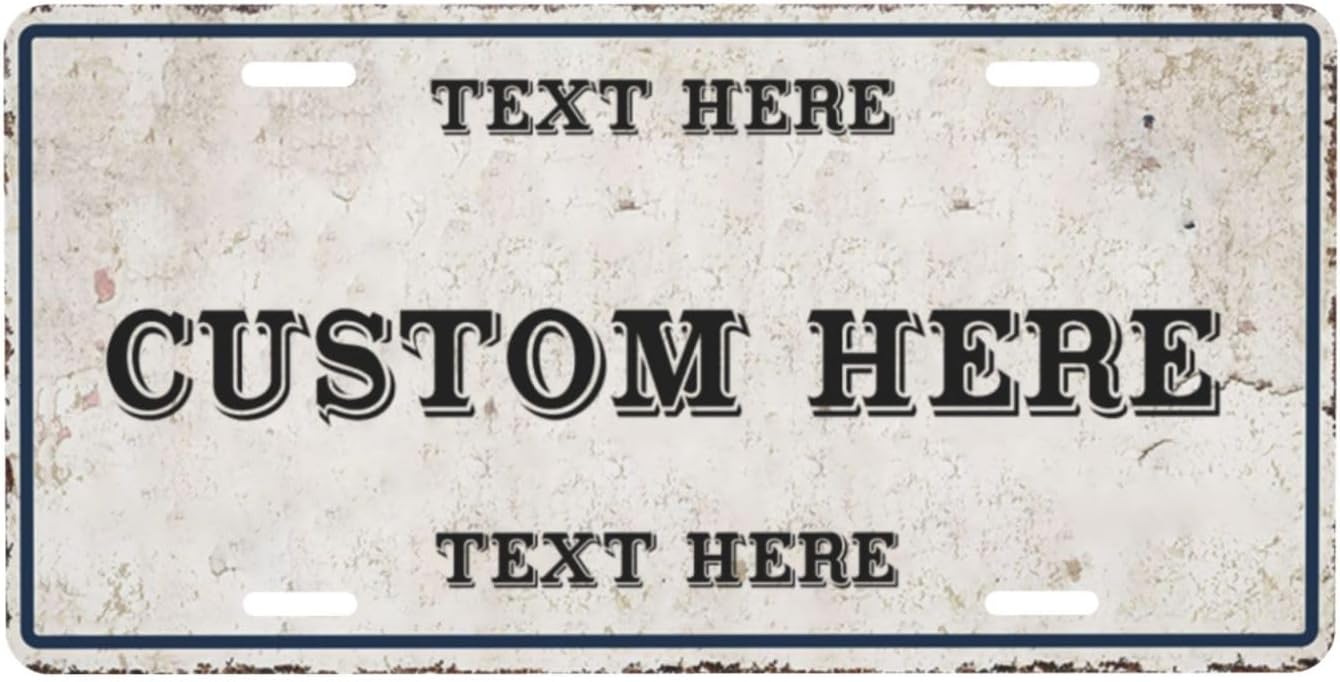 Custom Personalized Text Image Photo Design Customized Tag Aluminum License Plates for Front of Car 6x12 Inch-6