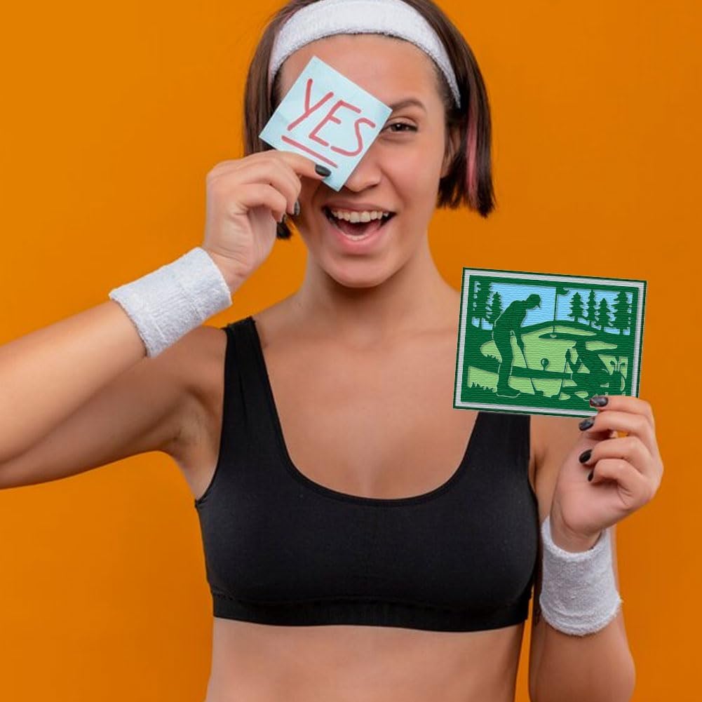 Playing Golf Scene Cutting Dies Card Making Hitting Ball Die Cut Carbon Steel Die Cuts Stencils Card Scrapbooking Embossing Template for Sports Season DIY Paper Craft Making Album Invitation