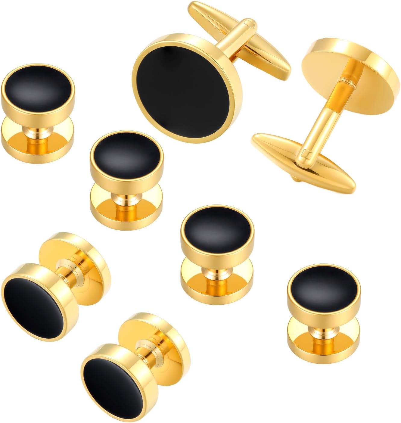 Cufflinks for Men and Tuxedo Shirt Studs Set with Gift Box Stainless Steel Cuff links