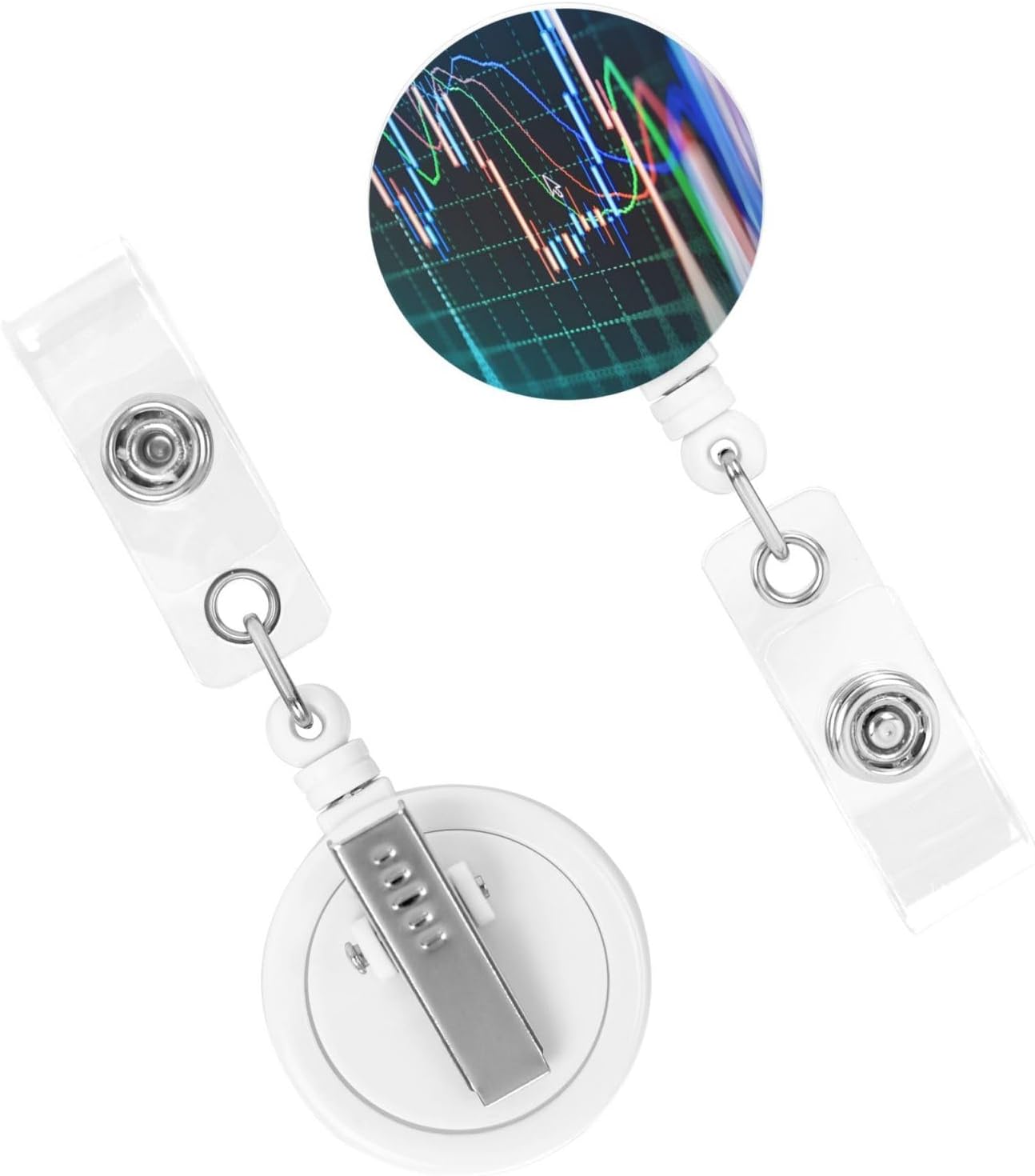 Trade Stock Market Badge Reels Retractable Badge Holder with Clip for Id Name Tag Office Worker Student Teacher Nurse Doctor