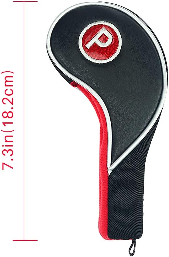 Craftsman Golf 12pcs Golf Iron Putter Head Covers Headcover Set Black & Red Fit All Brands Callaway, Ping, Taylormade, Cobra, Etc.