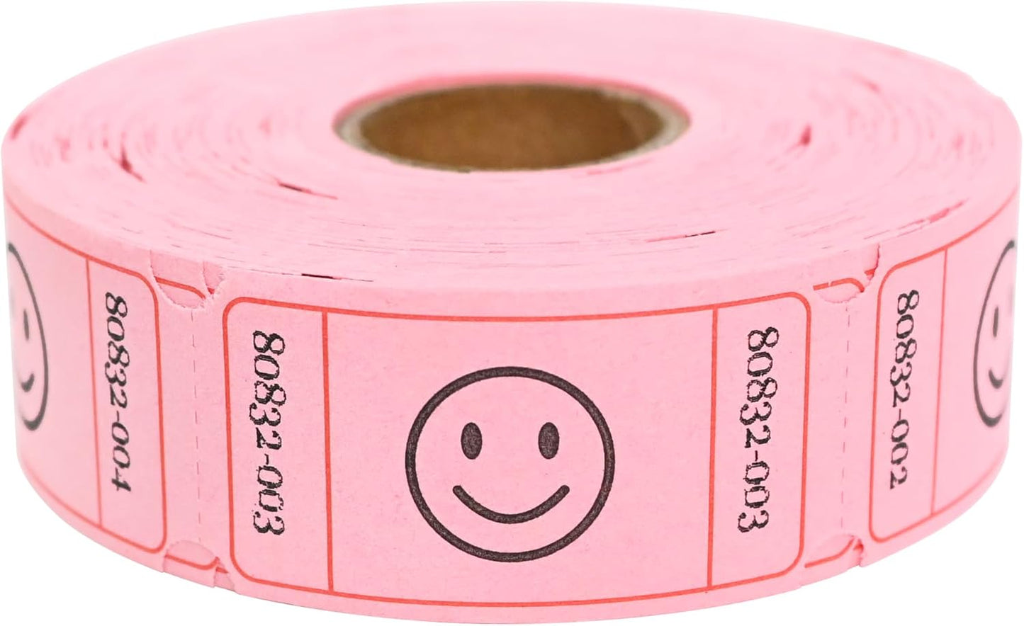 L LIKED 500 Raffle Tickets, Smile, Pink (6 Color Selection), Raffle Ticket Single Roll,Ticket for Events,Carnivals, Entry, Class Reward, Prizes