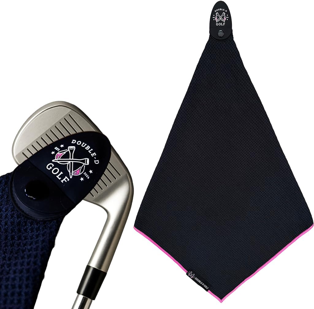 Magnetic Golf Towel Supporting Breast Cancer Research | 10% Profit Donation | 29” Waffle Microfiber | Removable High-Strength Magnet | Ultra Absorbent | Durable for Clubs & Balls