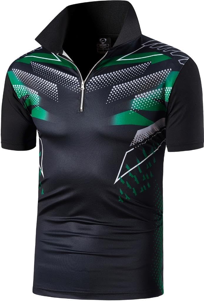 jeansian Men's Sport Outdoor Quick Dry Fit Short Sleeves Polo Tee Shirt Tshirt T-Shirt Tops Golf Tennis Bowling LSL195