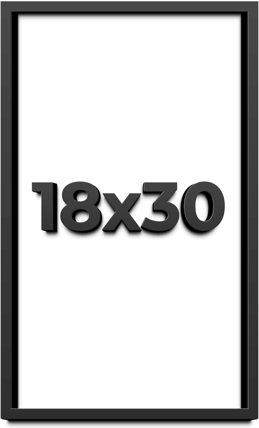18x30 Shadow Box Black Solid Wood Display Frame with White Acid-Free Backing UV Acrylic & Hanging Hardware - with 3/4" Usable Depth