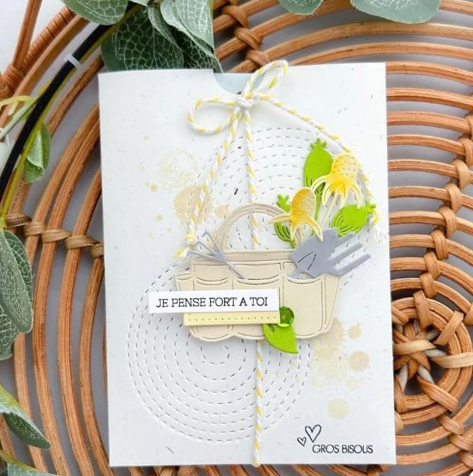 Lapoo Cutting Die for Scrapbooking, 3D Backgrounds Frame New Cutting Dies DIY Album Card Making Decor Paper Craft Metal Die Cuts Party Decorations (Kits 3 x 2.9 in)