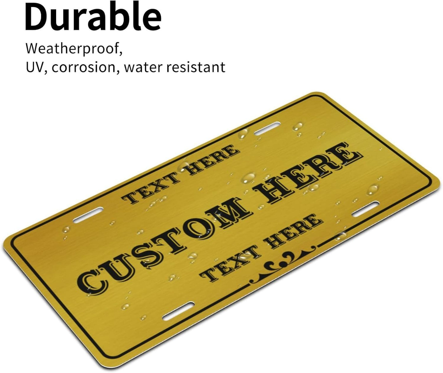 Custom Personalized Text Image Photo Design Customized Tag Aluminum License Plates for Front of Car 6x12 Inch-22