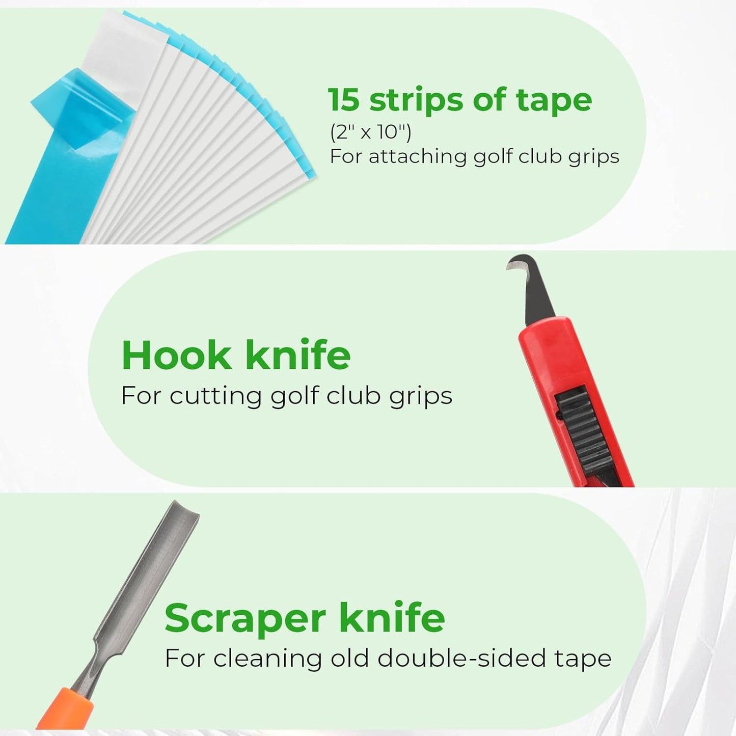 Golf Club Grip Vise Clamp Kit for Regripping, Removal & Replacement with 360-Degree Rotation Table Vise, 15 Double-Sided Tapes, Hook Knife, Scraper Knife, Gloves (No Solvent)