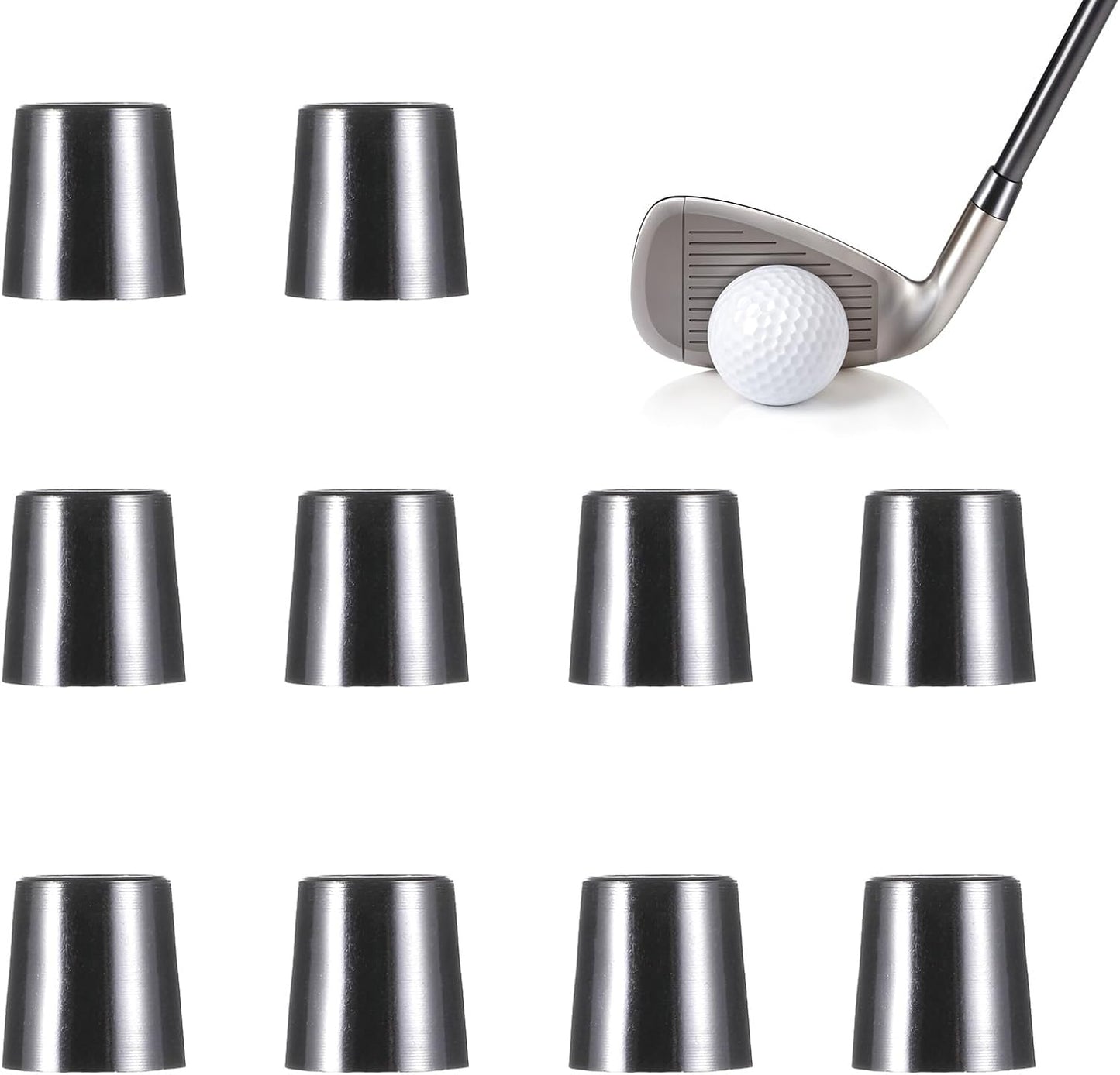 Vin Beauty 10pcs Black Golf Tapered Ferrules, Tip Size .370 Golf Iron Ferrules for Taper Tip Iron Wedge