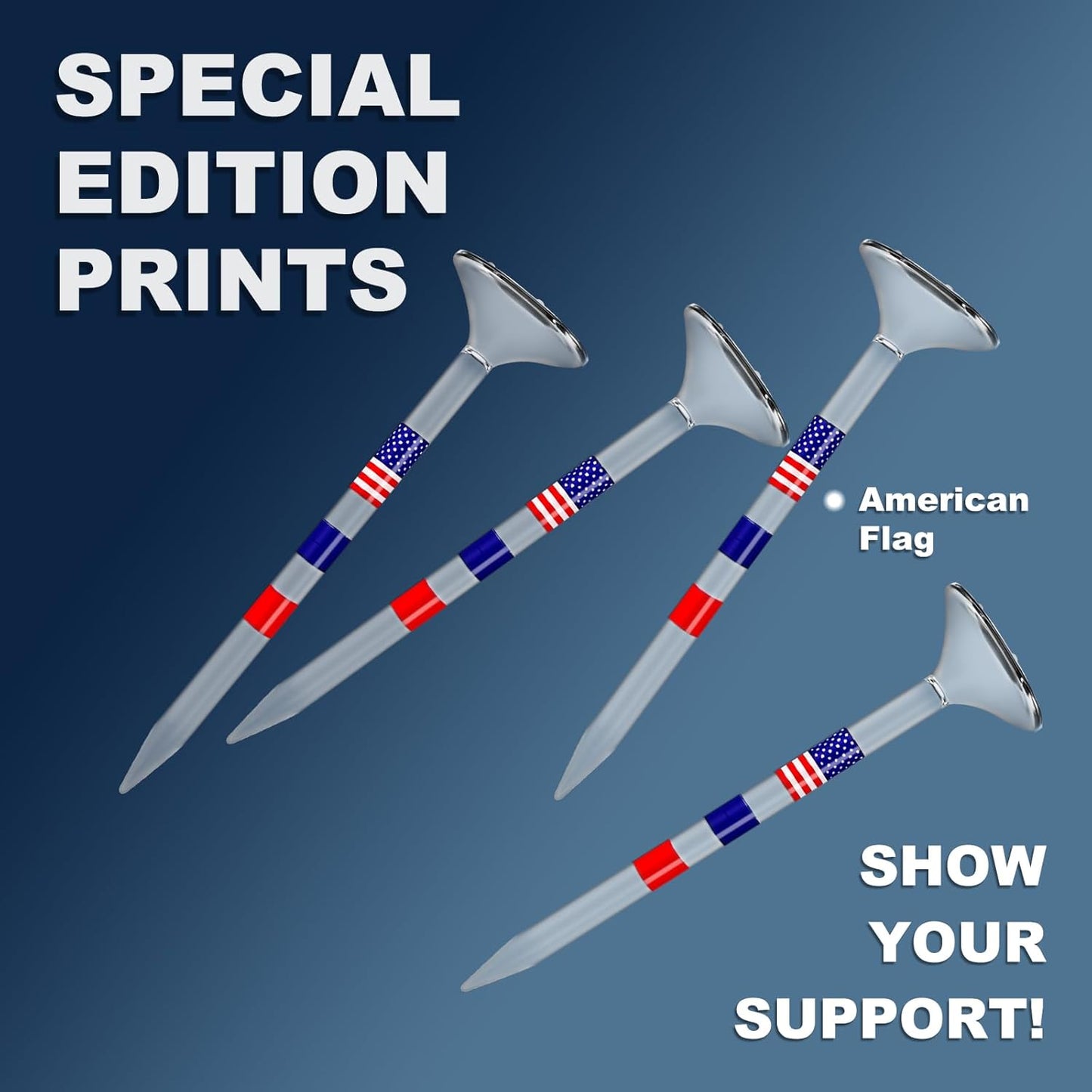 Premium Golf Tees, 3 1/4'' Unbreakable Transparent Plastic Golf Tees, Reduces Friction & Side Spin, Golf Accessories Gift for Men American Flag（50 Count）