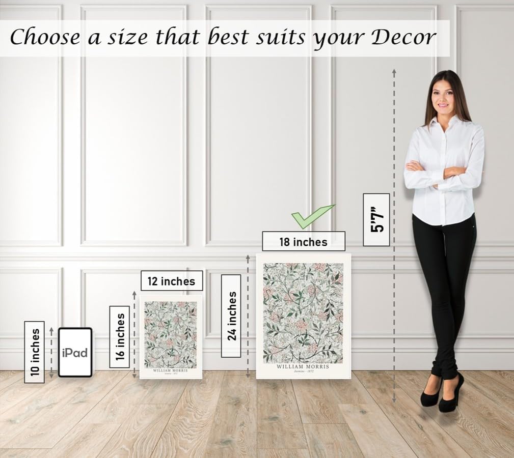 Induslyfe Large Framed Sage Green Vintage Wall Art Canvas Decor Set of 3, Matisse Wall Art Prints Poster Mid Century Modern Art, Aesthetic Floral Botanical wall art, bedroom living room bathroom 18x24