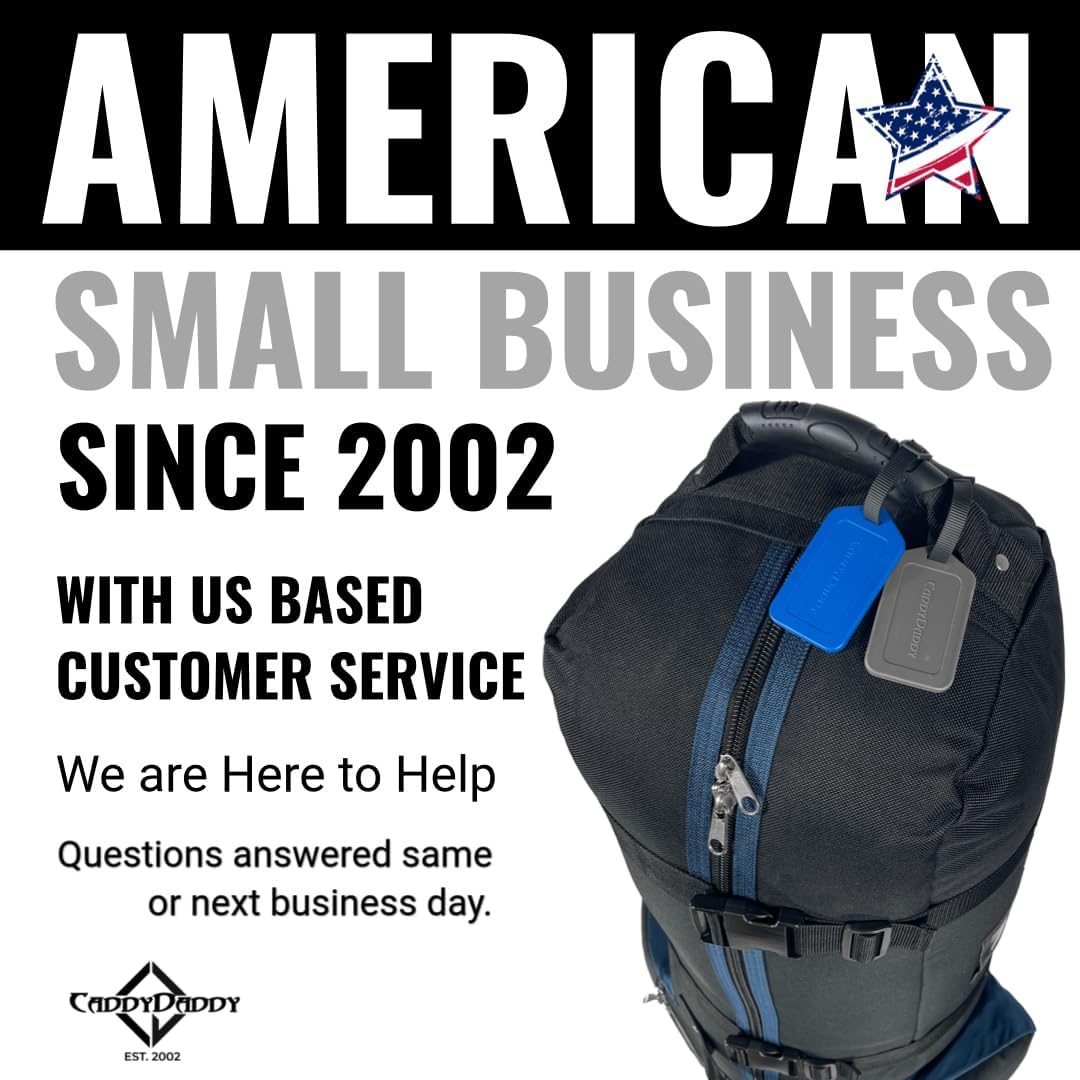 CaddyDaddy Constrictor Soft-Sided Golf Travel Bag Cover with Thick Dense Foam Padded Top 1 Year Full Travel Bag Replacement Coverage | Wheels & Lockable Zippers Case for Transporting Clubs on Airlines