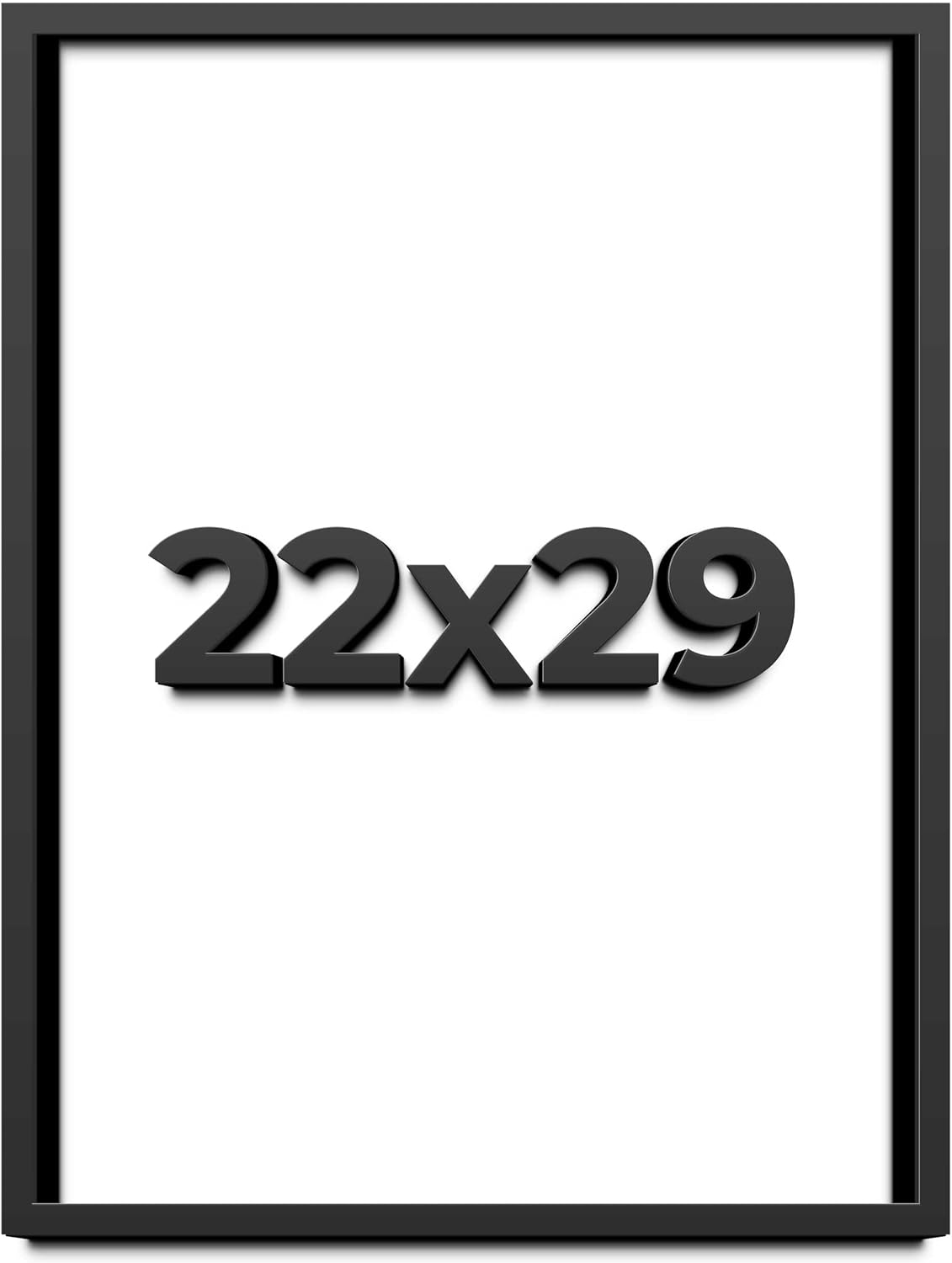 22x29 Shadow Box Black Solid Wood Display Frame with White Acid-Free Backing UV Acrylic & Hanging Hardware - with 3/4" Usable Depth