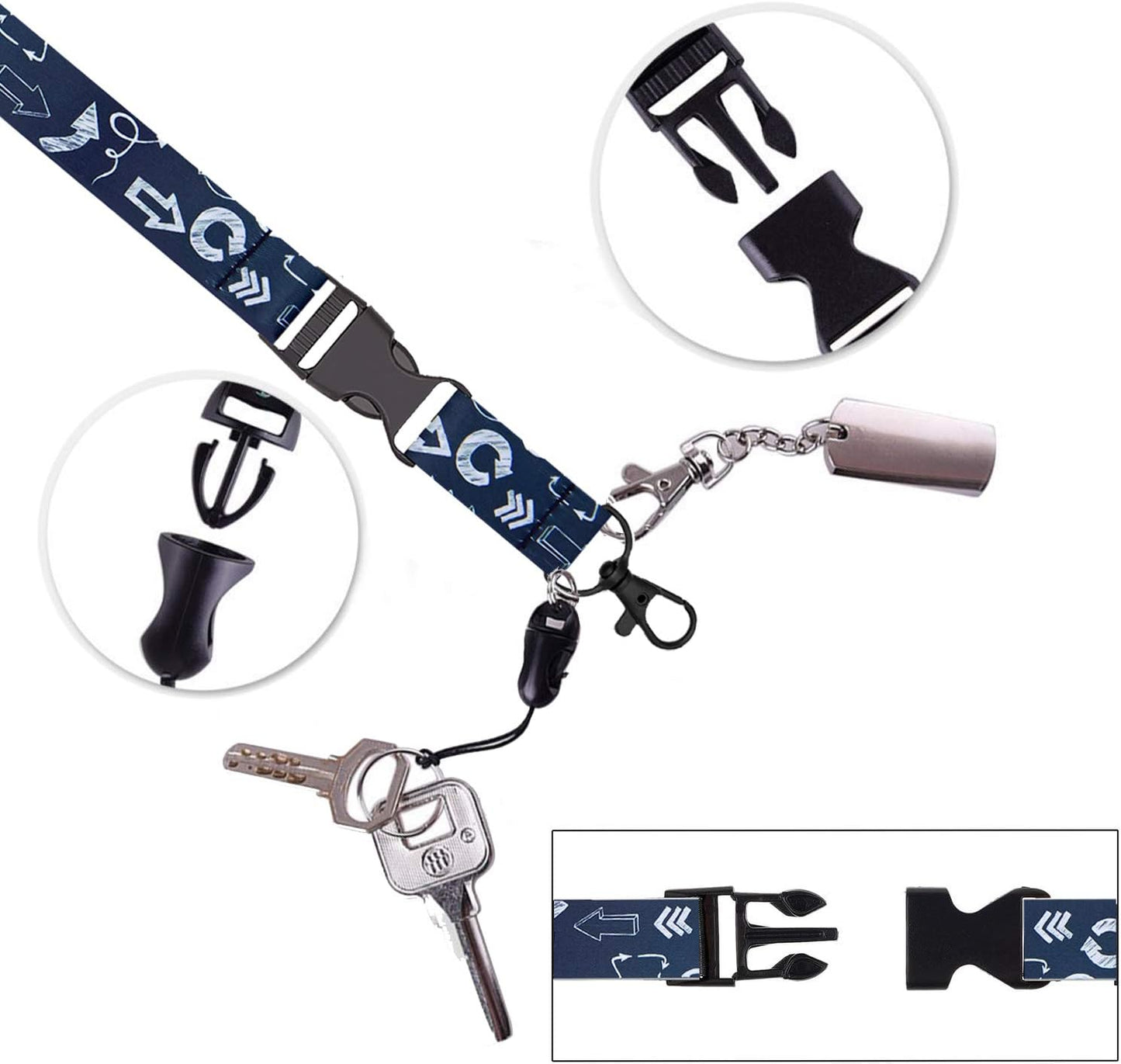 AMUU 5 Pack Adjustable Cruise Lanyards Quick Release with ID Badge Holder Vertical,Neck Office Breakaway Printing Lanyard,for Women Key Kids Ship Card