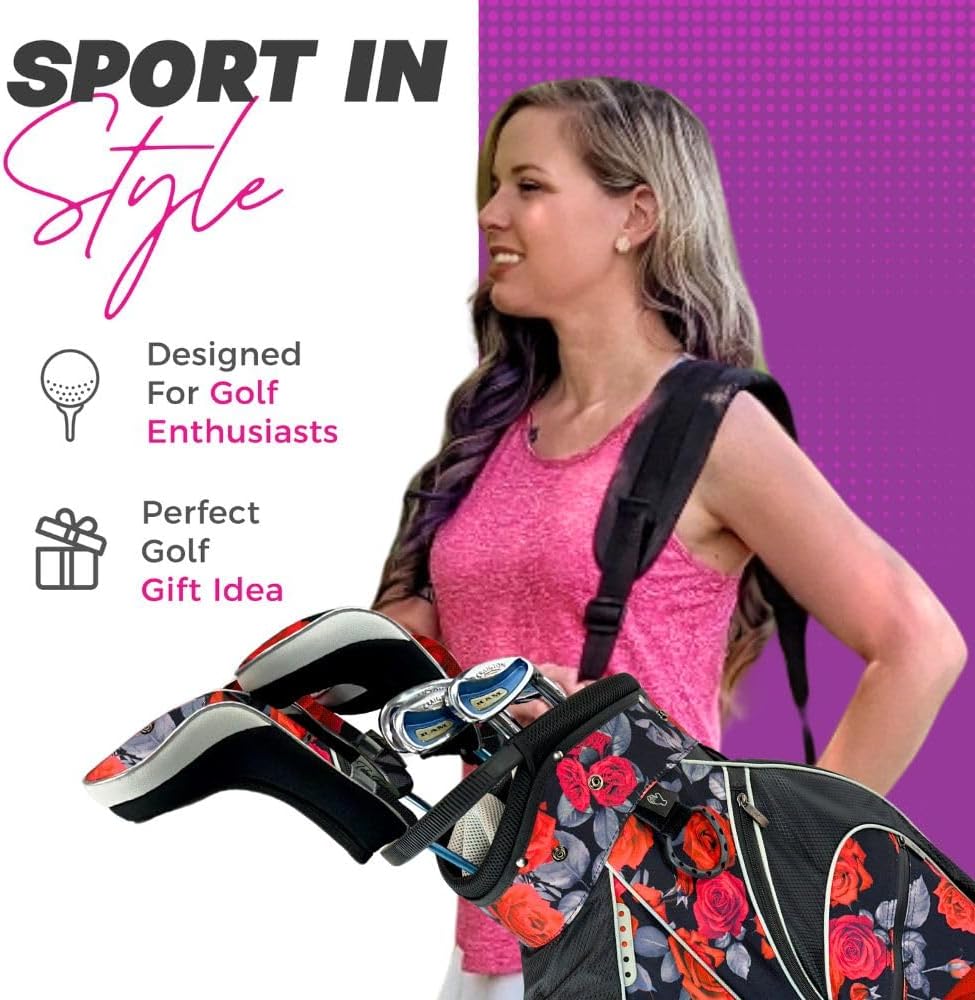 Taboo Fashions Monaco Golf Club Covers for Women - Numbered Golf Headcovers Set for Driver, Fairway and Hybrid Clubs - Weather Resistant, Pack of 4