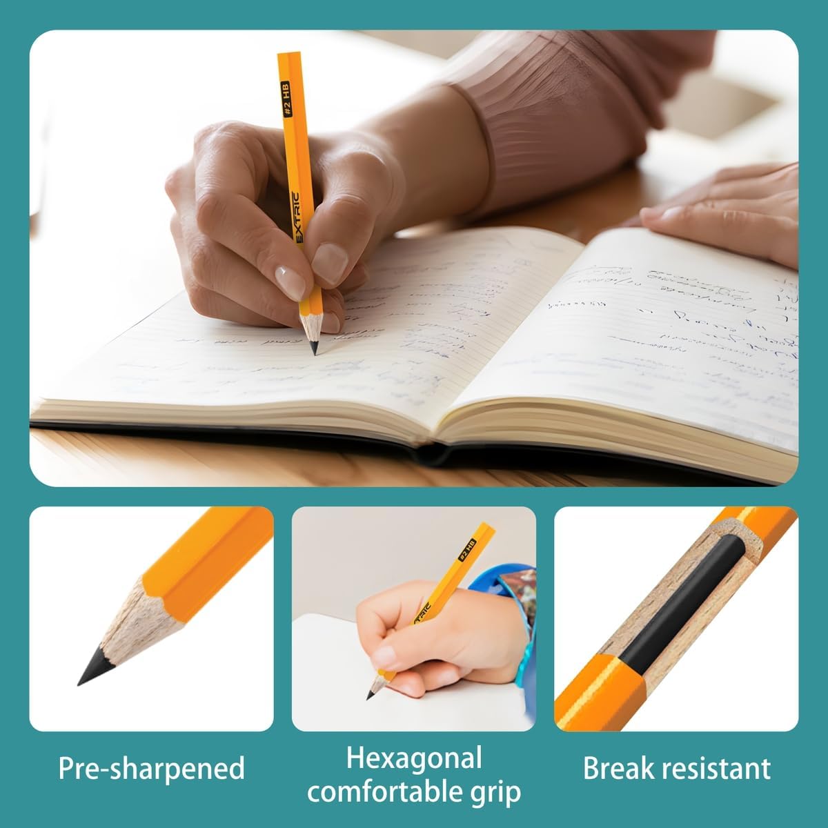 EXTRIC Golf Pencils, HB #2, Pre-Sharpened, 3.5 Inch, Wood-Cased, 144 Count, Ideal for Classroom, Schools, Offices