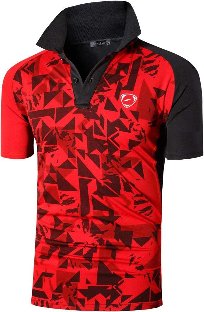 jeansian Men's Sport Outdoor Quick Dry Fit Short Sleeves Polo Tee Shirt Tshirt T-Shirt Tops Golf Tennis Bowling LSL195