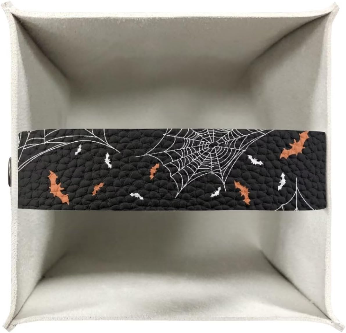 Halloween Tissue Holder for Bathroom Skull Pumkin Bat Spider Web Print Modern Decorative Tissue Box Case Organizer Holder with Bottom Belt Easy to Install Fits Square Tissues Box Covers