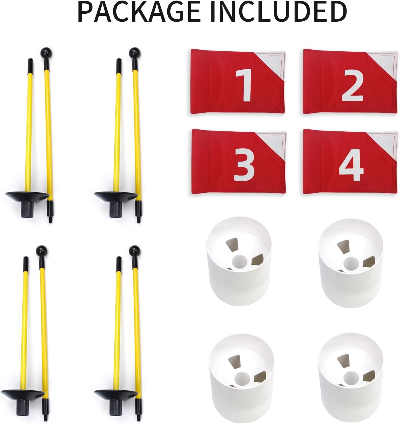 Crestgolf Portable Backyard Practice Golf Hole Cup and Flag Stick of Fiberglass, Golf Putting Green Flagstick Golf Pin Flag Hole Cup Set