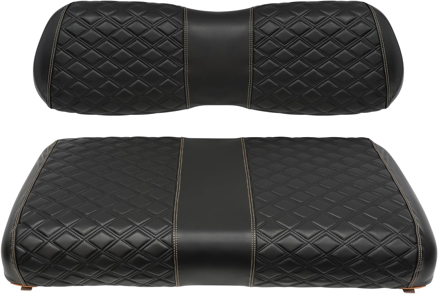 Golf Cart Seat Covers for Club Car DS 2000.5+ Front OEM Universal Seat Cushion, Marine Grade Vinyl Leather Club Car DS Seat Covers/Easy to Install-Black (2PCS)