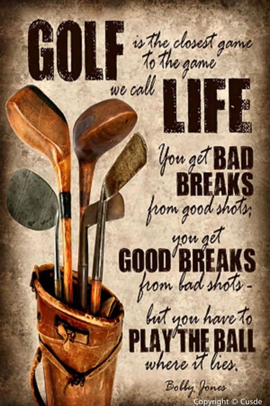 Cusde Golfing Golf Life Metal Tin Sign Retro Wall Art Vintage Decor Poster Wall Decorations for Home Bar Pub Man Cave Outdoor Indoor 8x12 Inch