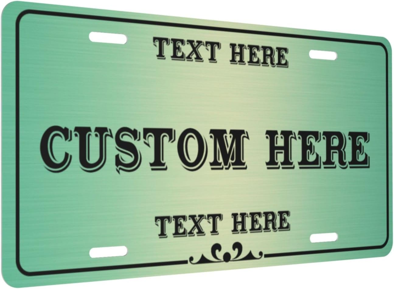 Custom Personalized Text Image Photo Design Customized Tag Aluminum License Plates for Front of Car 6x12 Inch-20