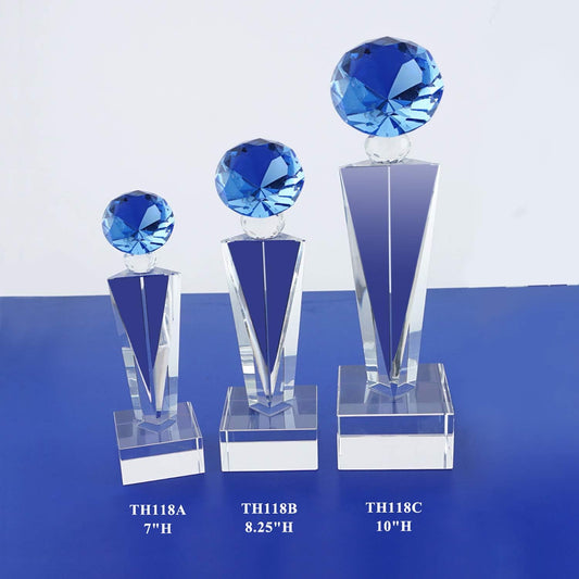 Optical Crystal Glass Diamond Trophy Awards Recognition Achievement Reality Personalized Custom Laser Etched Engraving Trophy